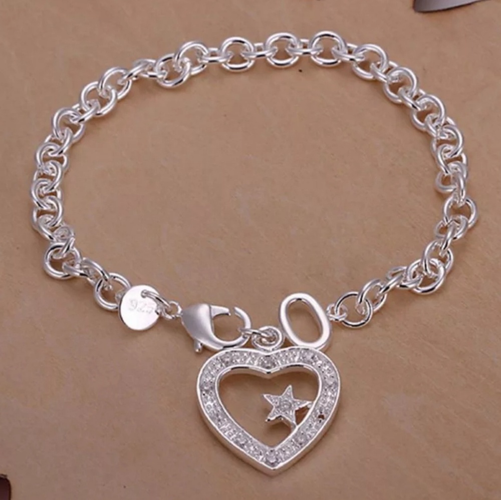 Sterling silver plated bracelet, 925 bracelet
